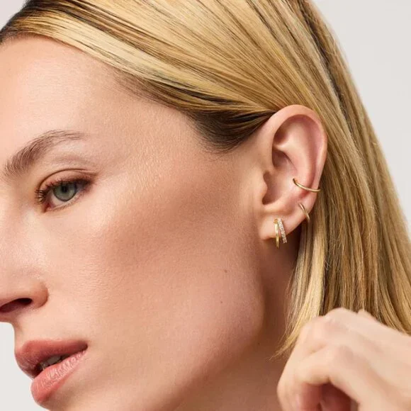 Ana Luisa Gold Mini Huggie Hoops - Picture 3 of 3